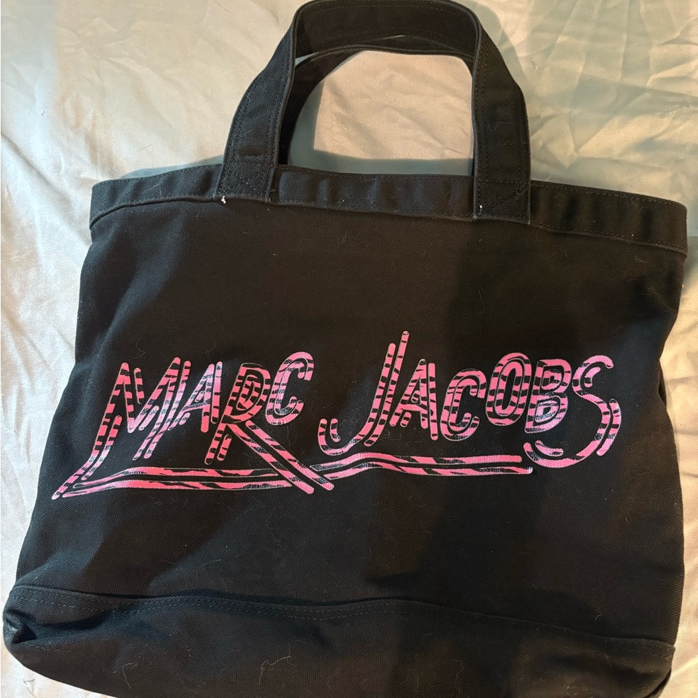 Marc Jacobs Black Tote with Pink Logo